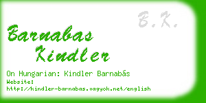 barnabas kindler business card