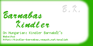 barnabas kindler business card